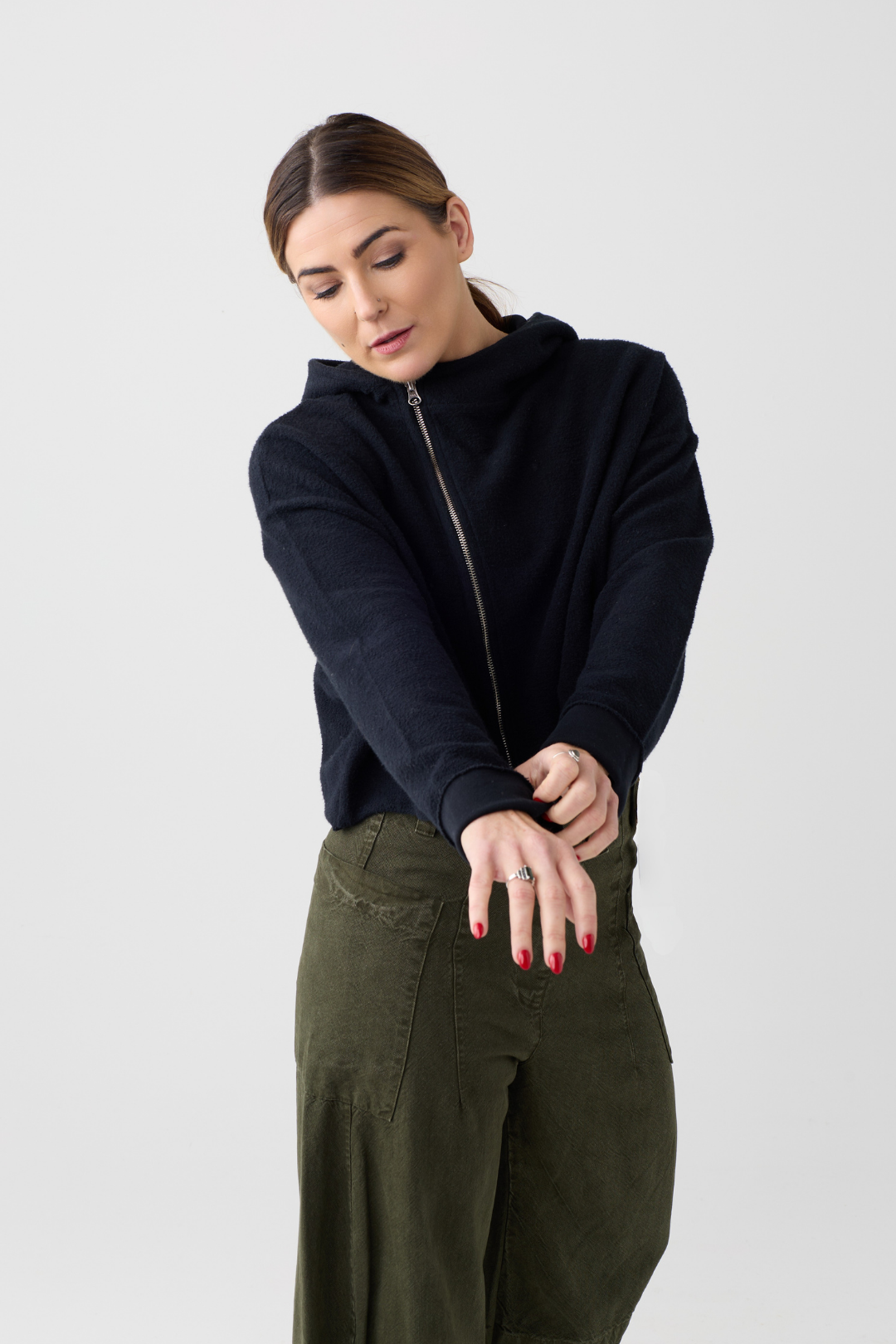 Lurdes Bergada Black Hooded Cardigan