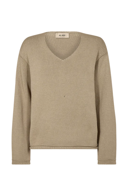 Mos Mosh Bine Sesame V-neck Jumper