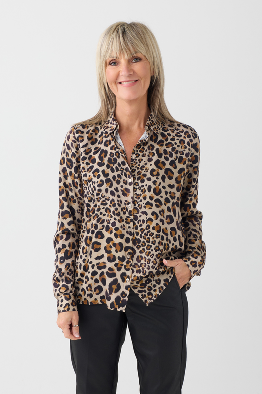 Milano Caramel Animal Print Blouse