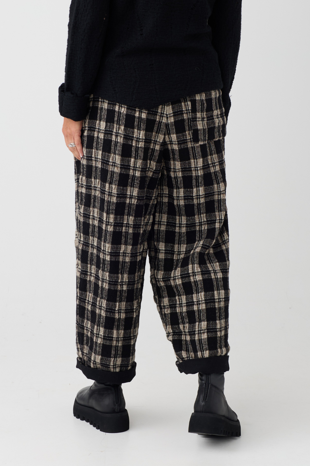 el2 Black/Cream Check Trouser 8056