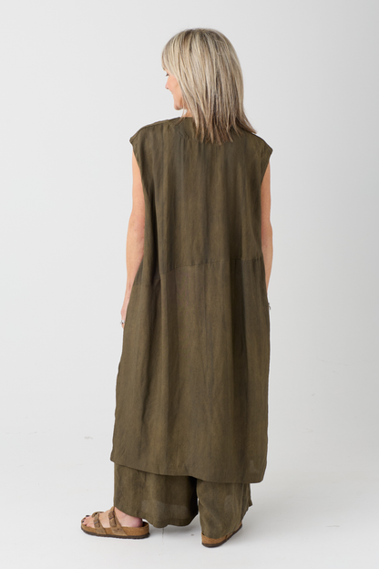 el2 Dark Olive Oversized Dress 3084