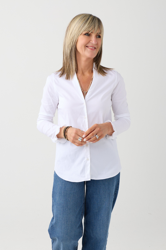 Mos Mosh Hassie White Pleat Shirt