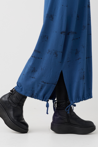 My Soul Blue/Black Print Zip Dress 5054