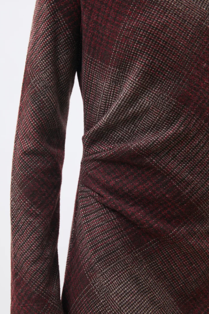 Humility MINORI Burgundy Plaid Dress