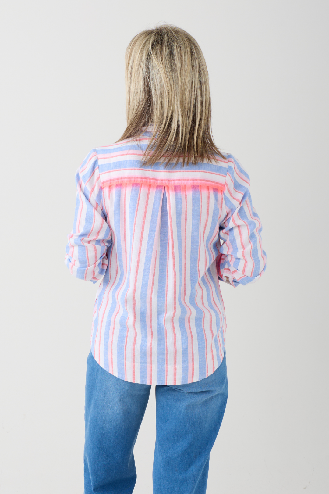 FF Aqua Blue/Pink Stripe Shirt