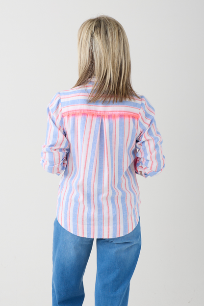 FF Aqua Blue/Pink Stripe Shirt