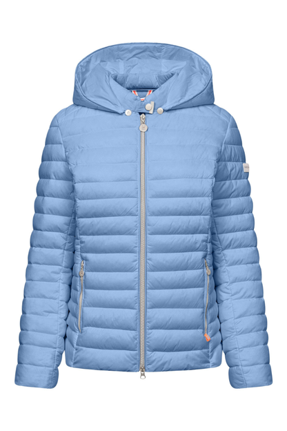 FF Blue Faux Down Hooded Jacket