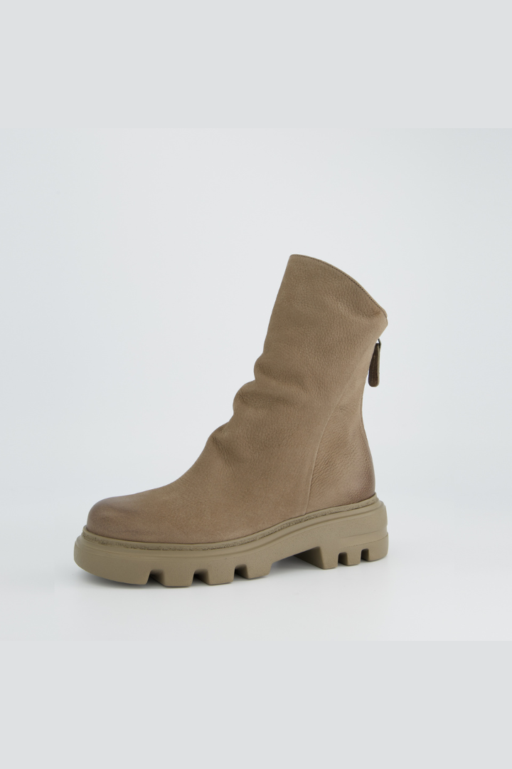 Paul Green Beige Grained Nubuk Ankle Boot