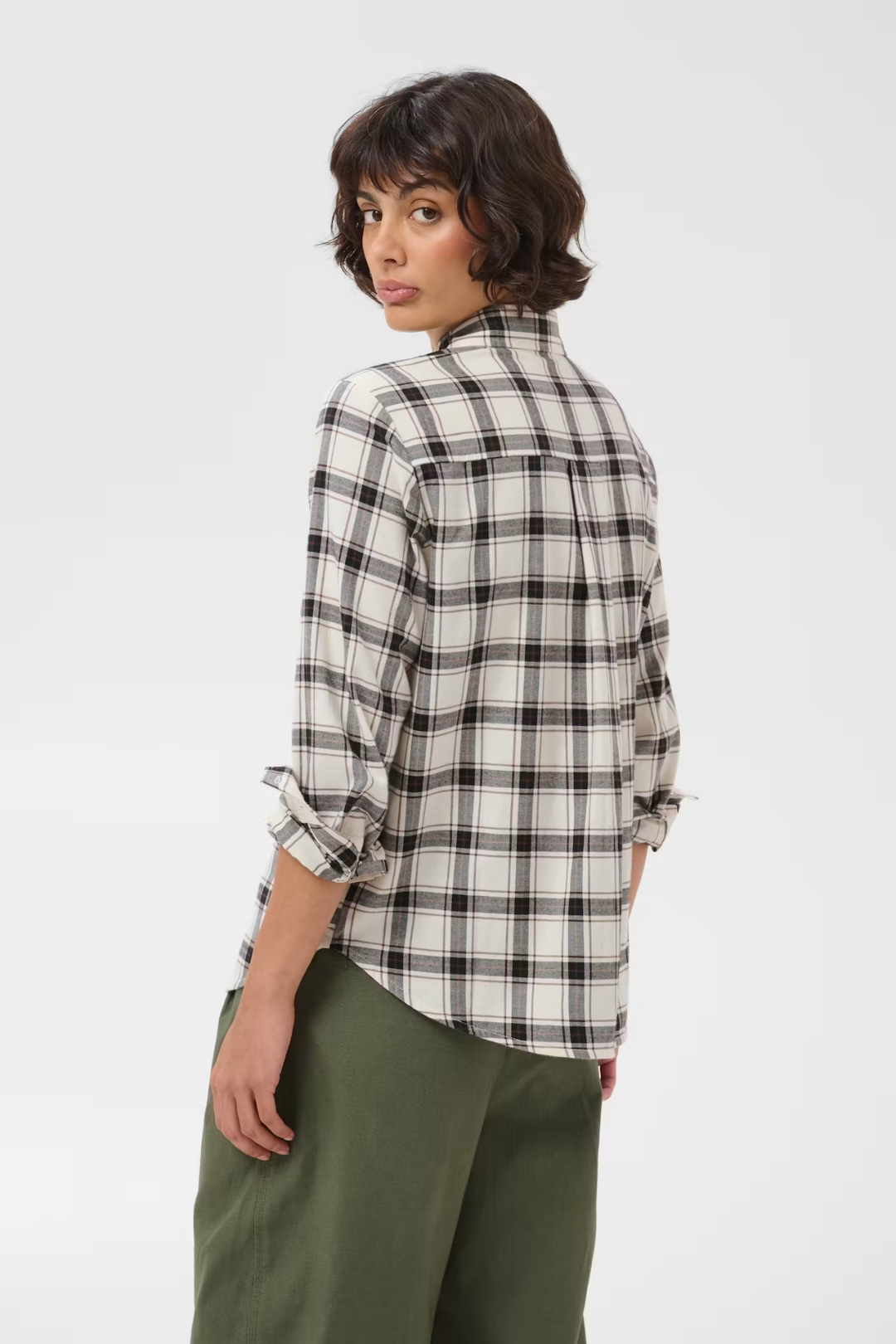 Part Two Yana Dark Navy Mole Check Shirt