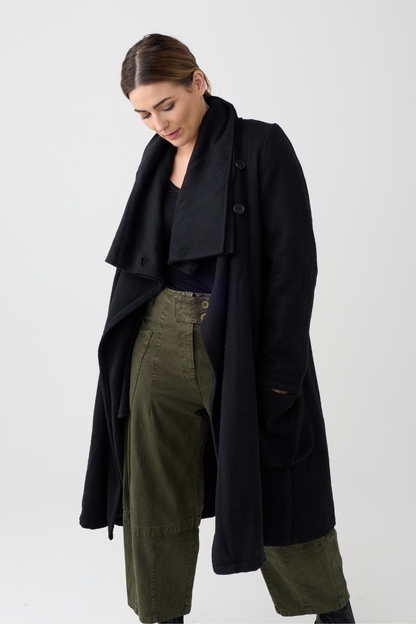 Lurdes Bergada Black Wool Coat