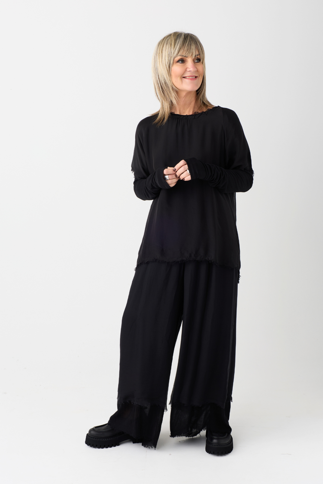 Sanctamuerte Black Double Layer Trousers