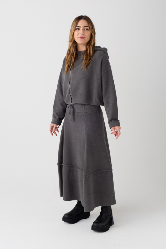 Lurdes Bergada Grey Hooded Cardigan