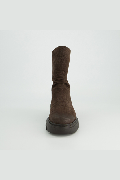 Paul Green Brown Grained Nubuk Ankle Boot