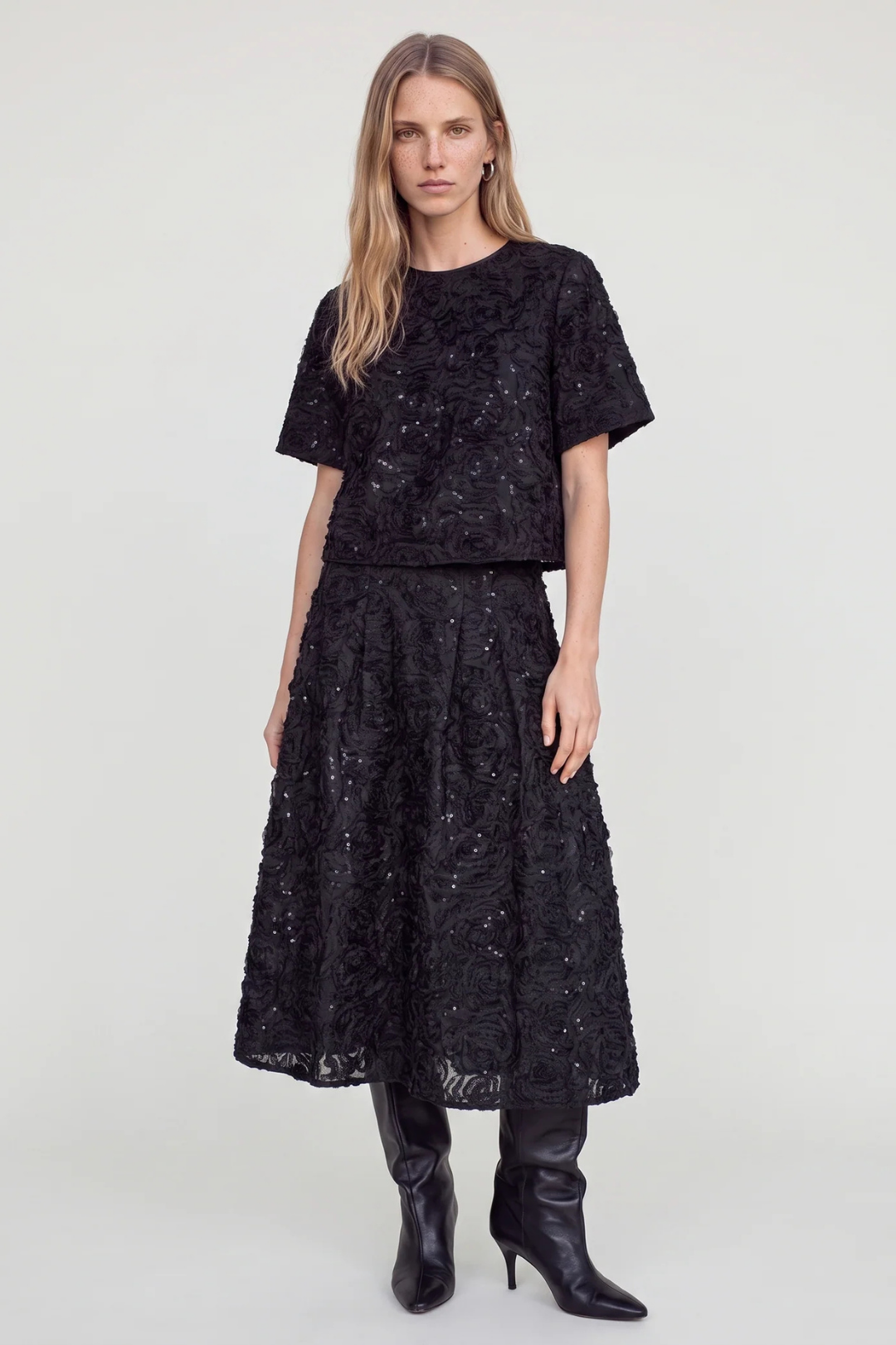 Mos Mosh Reya Sequin Black Top