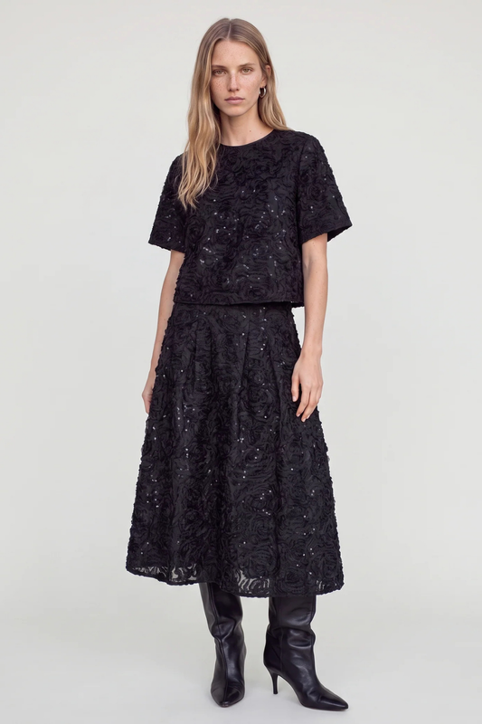 Mos Mosh Reya Sequin Black Top