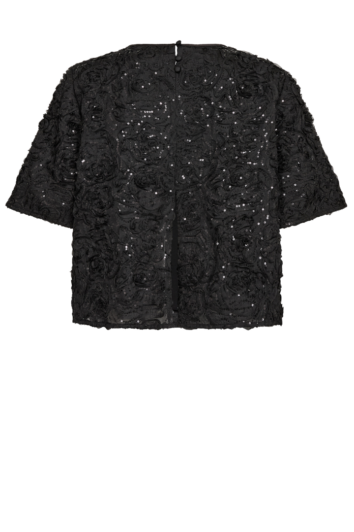 Mos Mosh Reya Sequin Black Top
