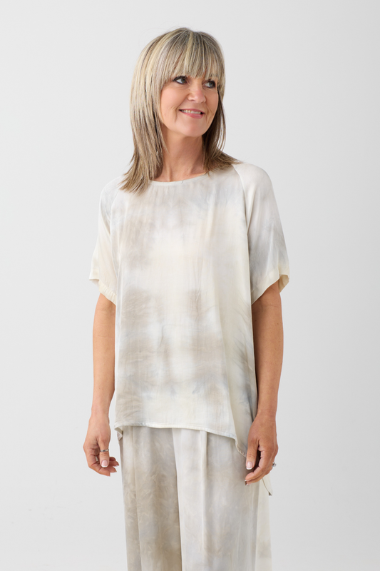 Sanctamuerte Sand Shell Print Top S279/FL