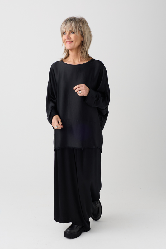 Sanctamuerte Black Batwing Top