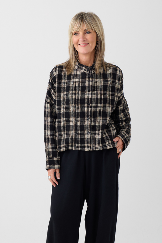 el2 Black/Cream Check Jacket 5057