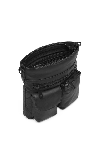 Depeche Black Cross Body Bag /Front Pockets