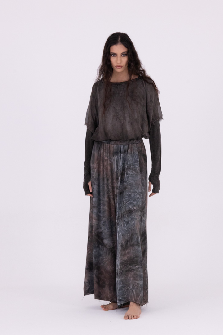 Sanctamuerte Bengal Brown Palazzo Trousers