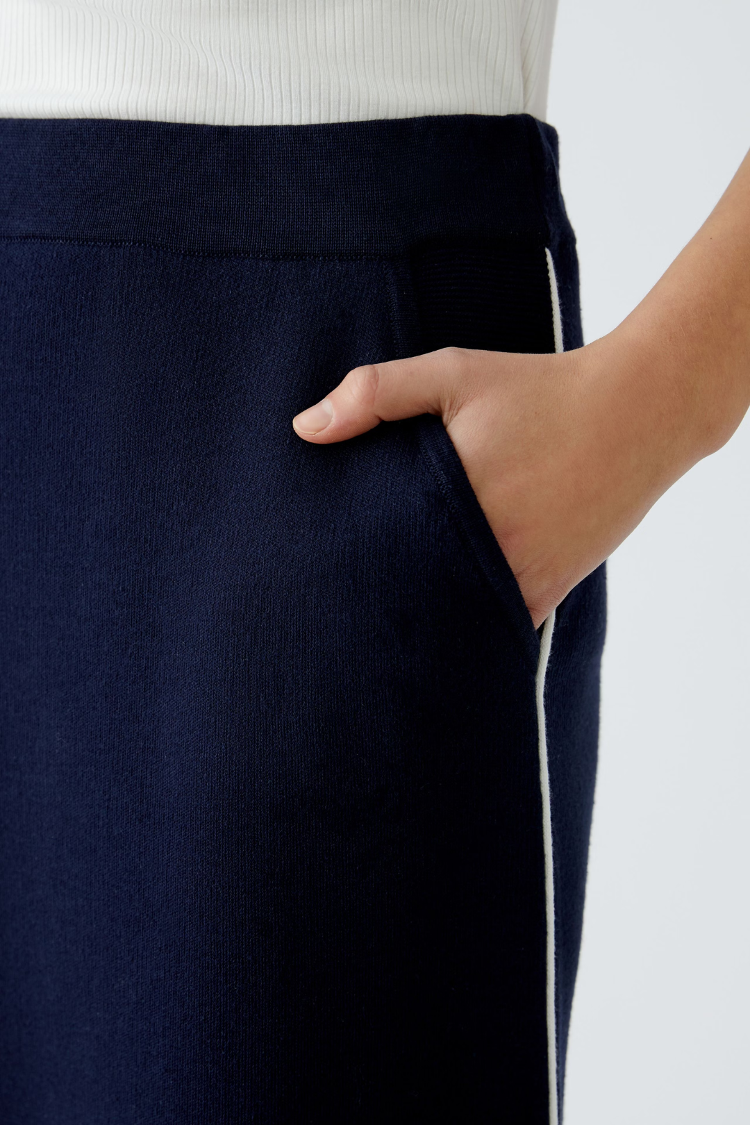 Oui Rock Dark Blue Knitted Skirt