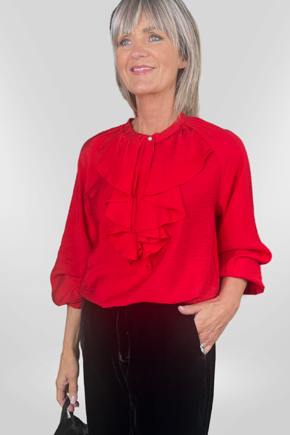 Part Two Salsa Red Melba Blouse