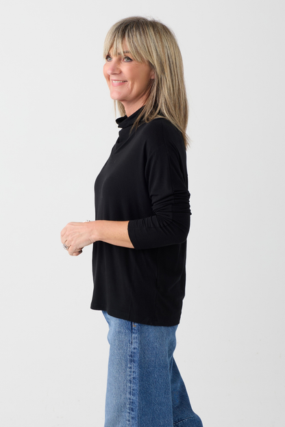 el2 Black Long Sleeve Top 1082