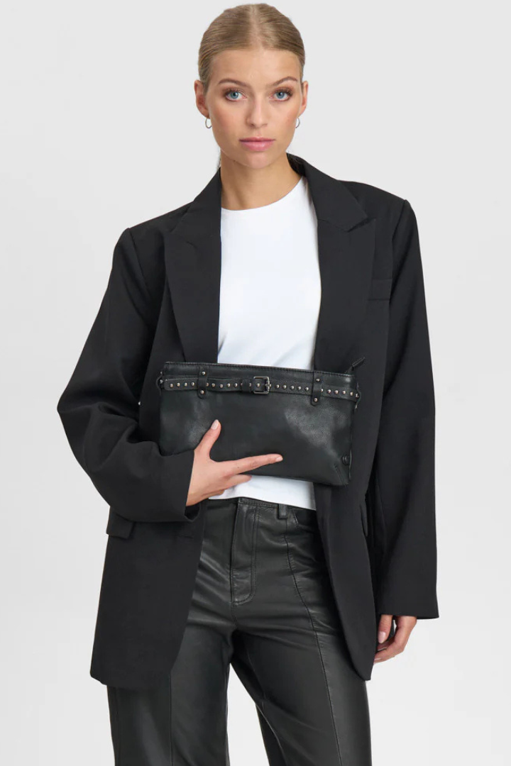 Depeche Black (Nero) Clutch Bag w/Studs