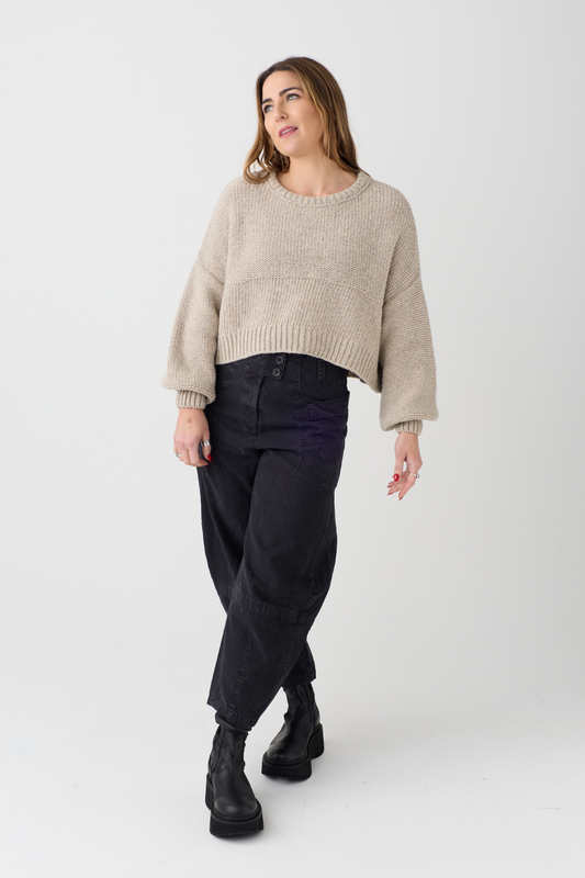 Lurdes Bergada Beige Cropped Jumper