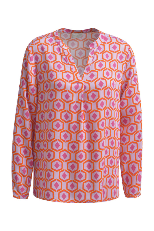 Milano Violet Print V-Neck Blouse