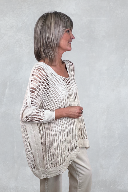 Sanctamuerte Sand Shell Open Weave Knit