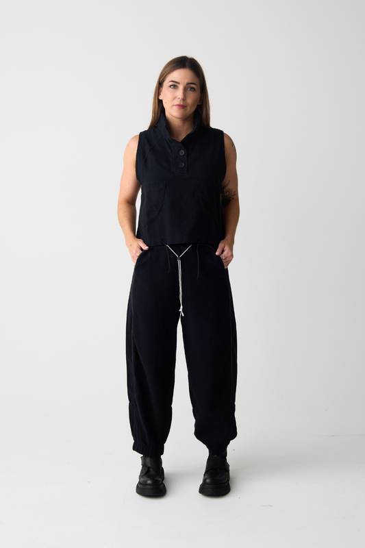 Lurdes Bergada Black Barrel Cuff Trouser