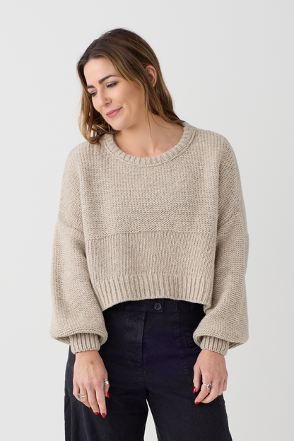 Lurdes Bergada Beige Cropped Jumper