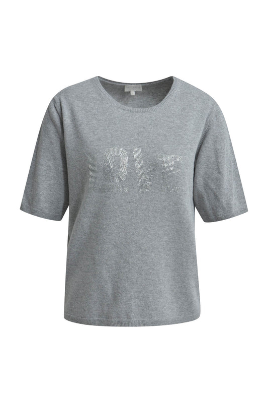 Milano Grey Melange Short Sleeve LOVE Jumper
