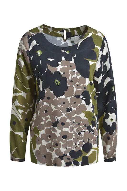 Milano Black Print Round Neck Blouse