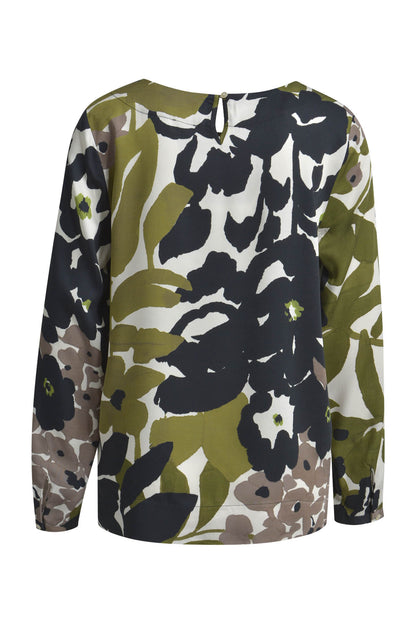 Milano Black Print Round Neck Blouse