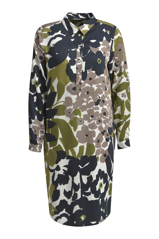 Milano Black Print Shirt Dress
