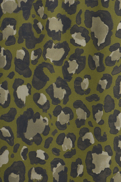 Milano Khaki Print V-Neck Dress