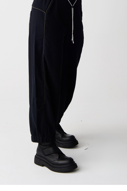 Lurdes Bergada Black Barrel Cuff Trouser