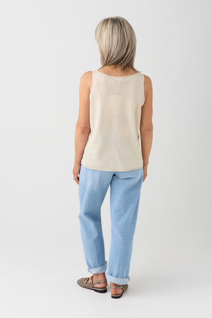 el2 Cream Knit Vest Top 1076