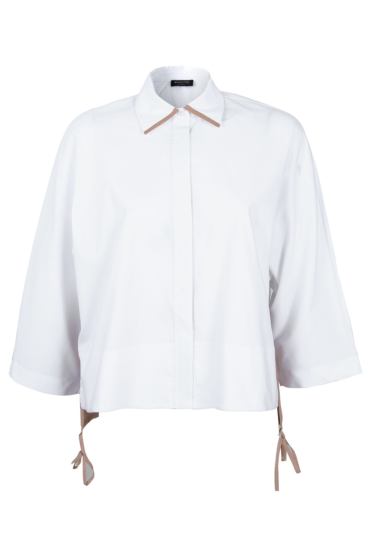Margittes White/Biscuit Tie Detail Shirt