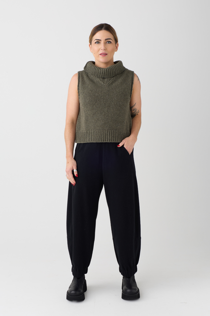 Lurdes Bergada Khaki Sleeveless Jumper