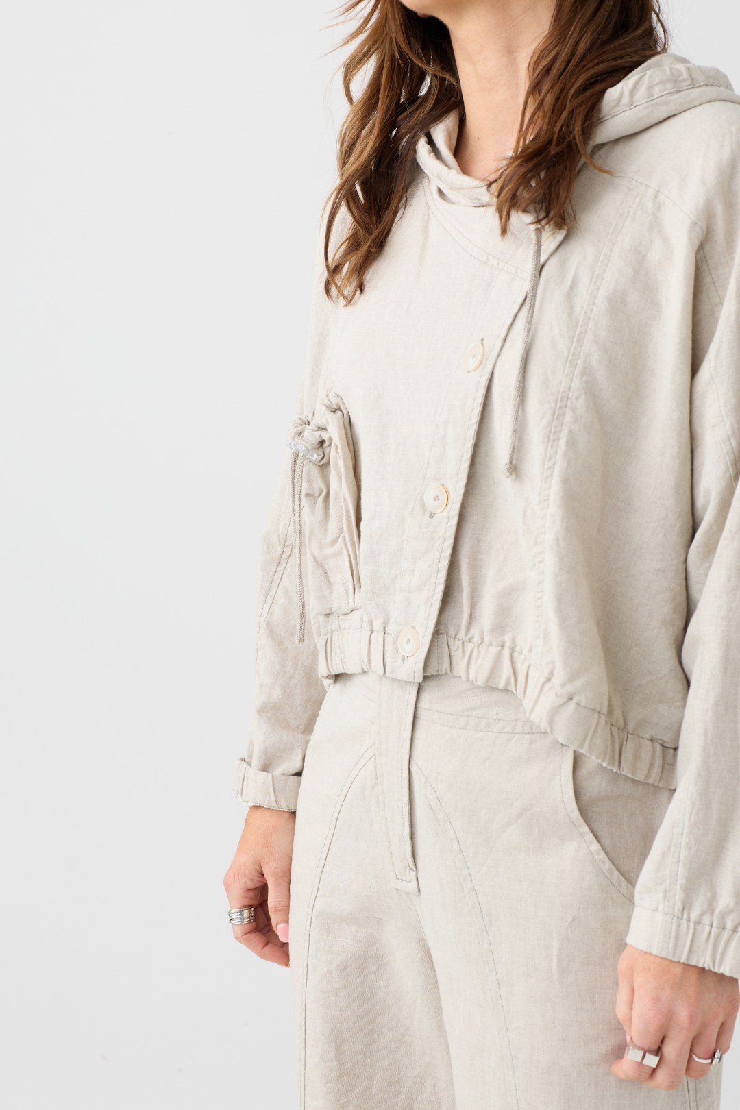 Lurdes Bergada Natural Cropped Jacket