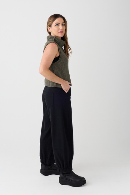 Lurdes Bergada Black Drawstring Waist Trouser