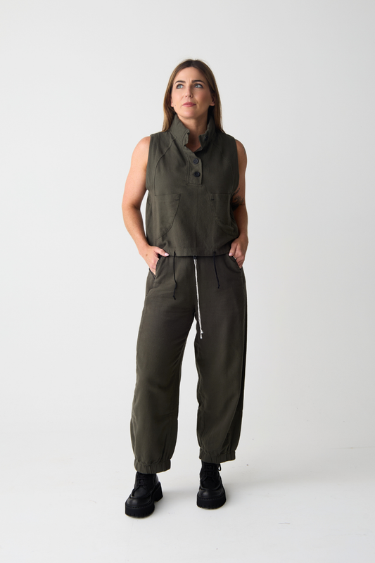 Lurdes Bergada Moss Cropped Slipover Top