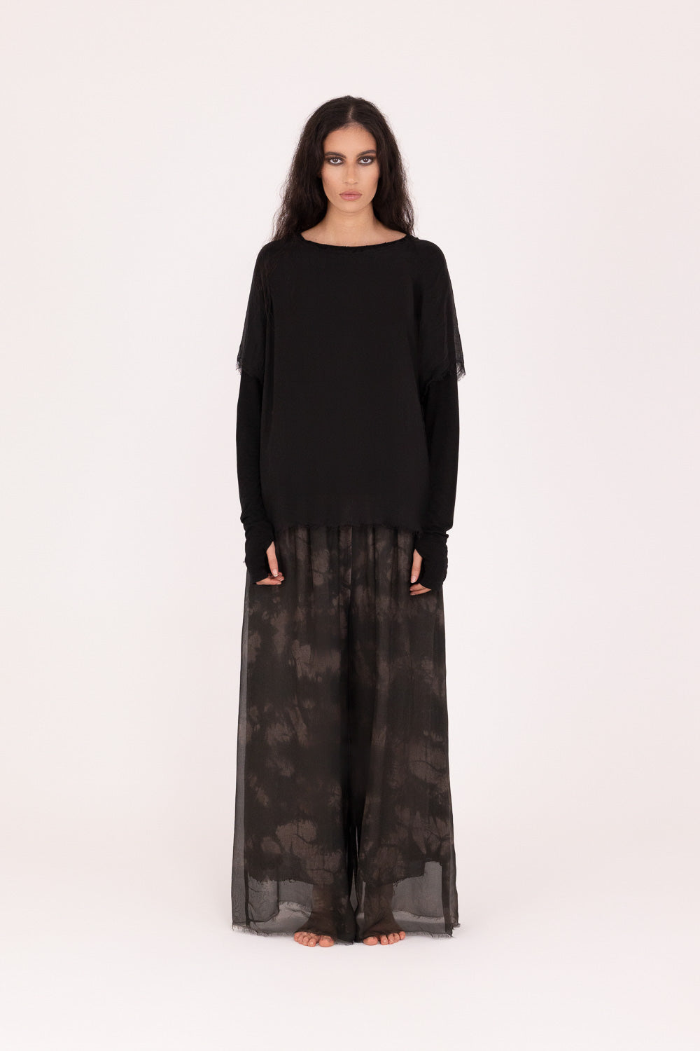 Sanctamuerte Black Double Layer LS Top