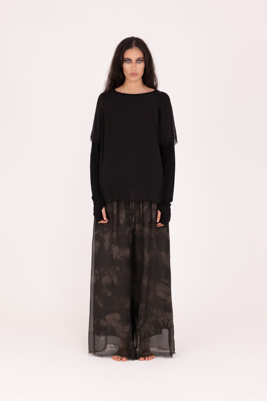 Sanctamuerte Black Double Layer LS Top