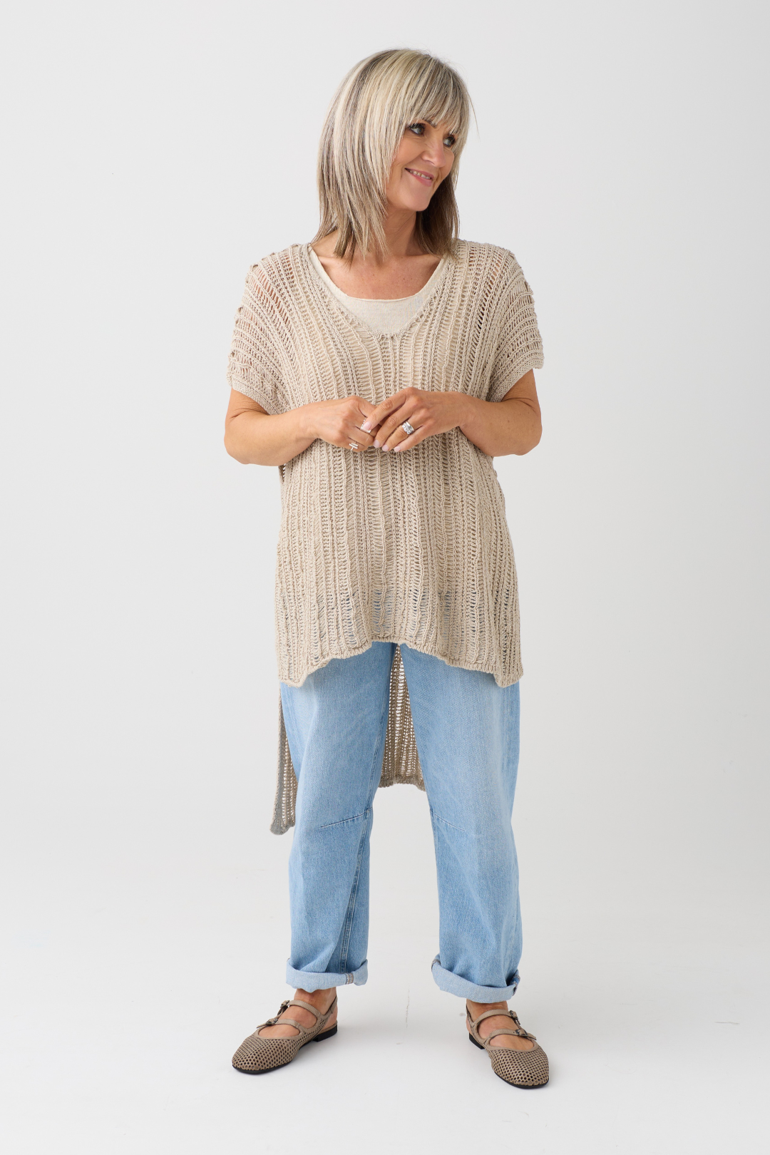 Sanctamuerte Sand Shell Open Side Knit S333