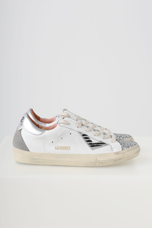 4B12 Suprime Silver/Zebra Trainers